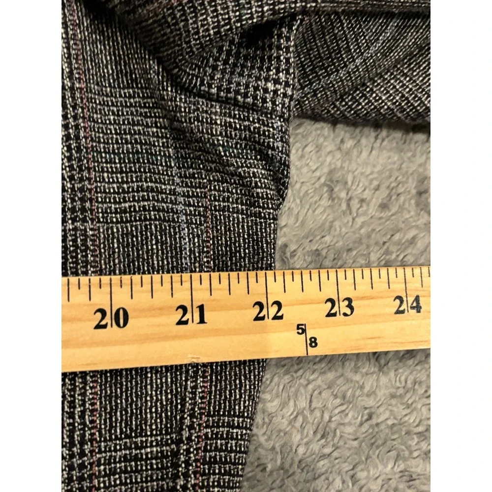 Haggar Imperial Sport Coat Blazer Mens 44 Gray Plaid Wool Tweed Suit Jacket